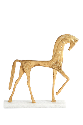 قطعة ديكور منحوتة بتصميم حصان رومان مقاس كبير